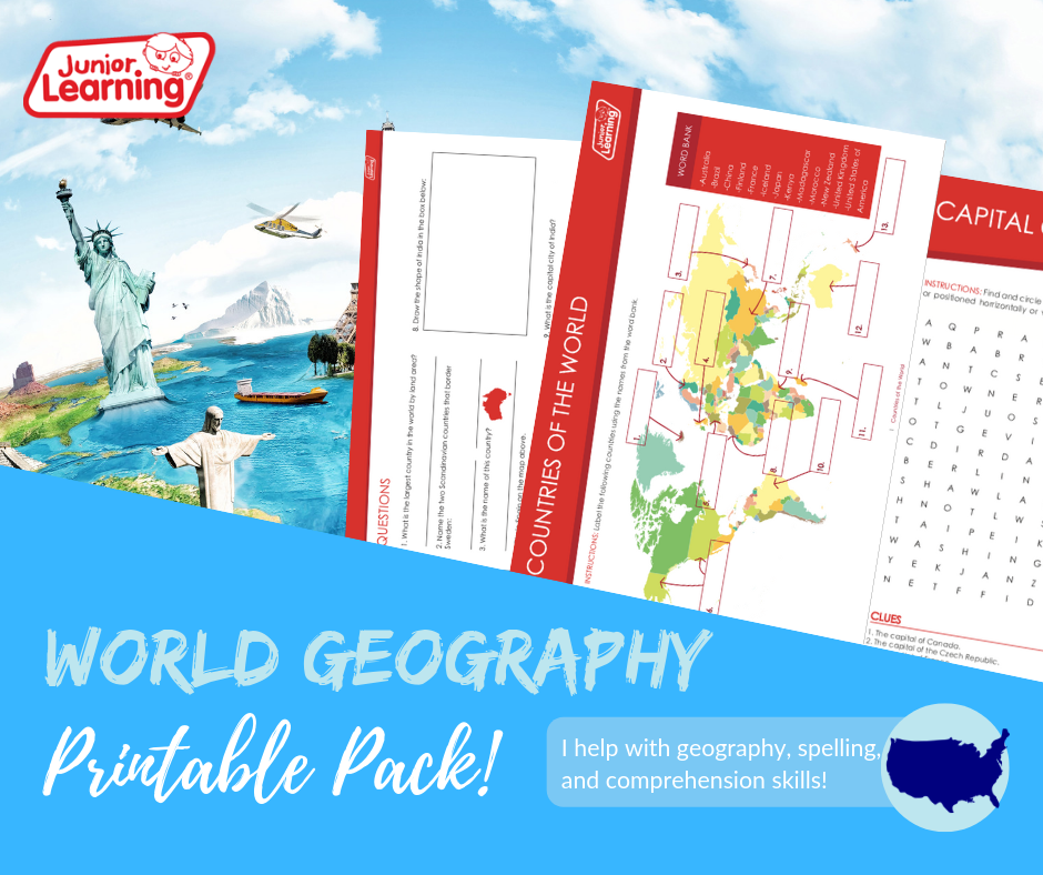 World Geography Printables Junior Learning USA