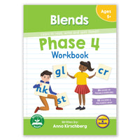 Junior Learning BB918 Phase 4 Blends Workbook - 12 Pack book cover