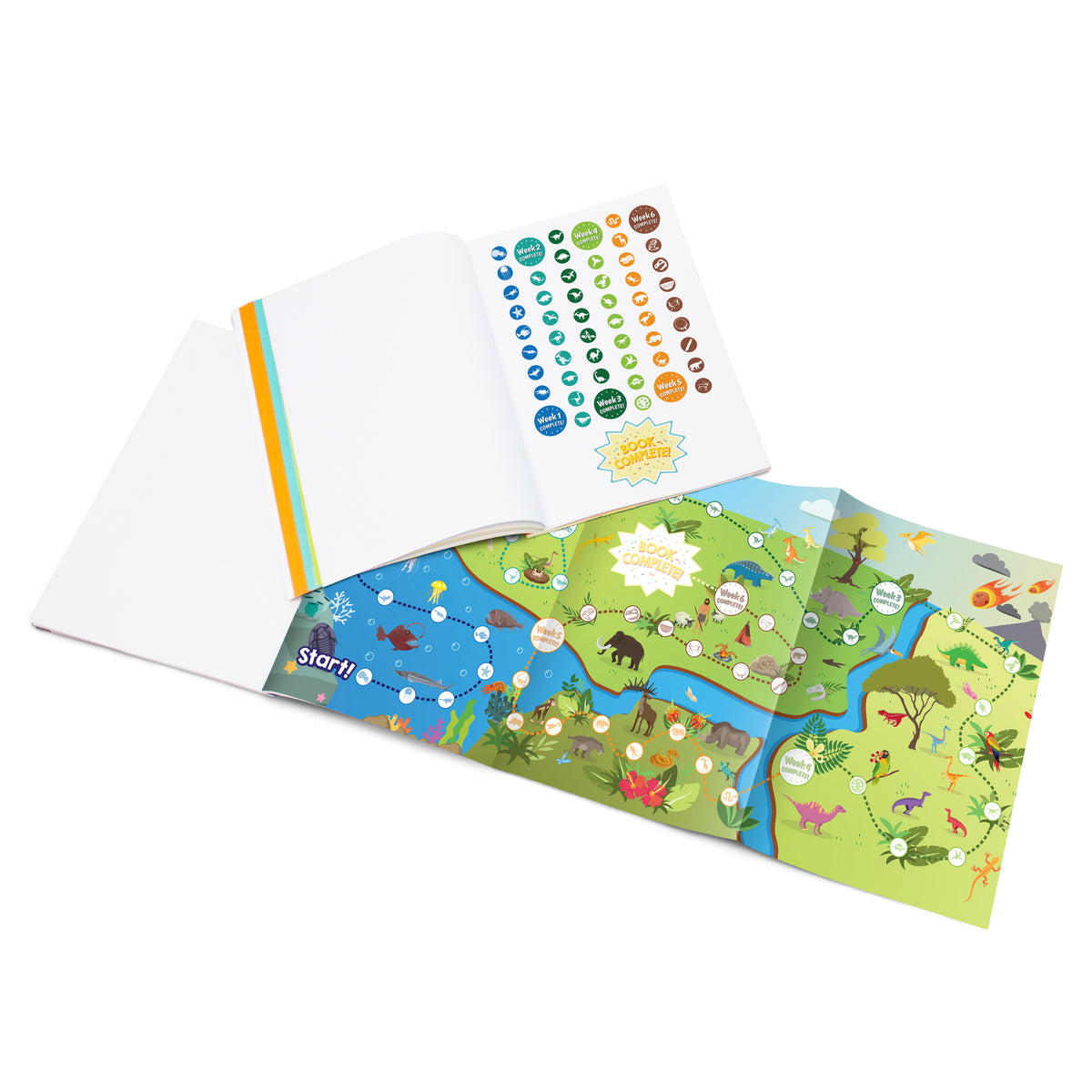 Junior Learning BB918 Phase 4 Blends Workbook - 12 Pack sticker and map