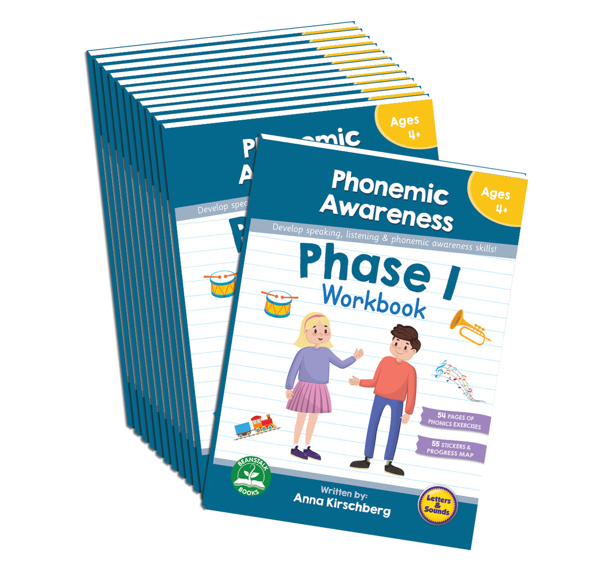 Junior Learning BB915 Phase 1 Phonemic Awareness Workbook - 12 Pack