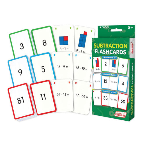 Junior Learning JL205 Subtraction Flashcards box and cards