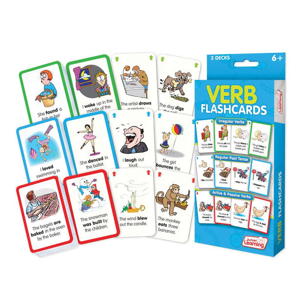 Junior Learning JL209 Verb Flashcards box and cards