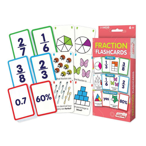 Junior Learning JL212 Fraction Flashcards box and cards