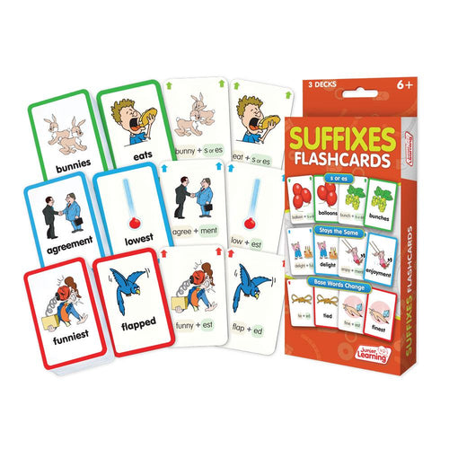 Junior Learning JL215 Suffixes Flashcards box and cards