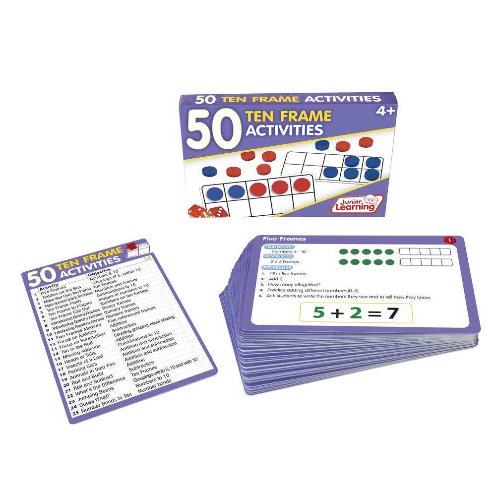Junior Learning JL321 50 Ten Frame Activities box and cards