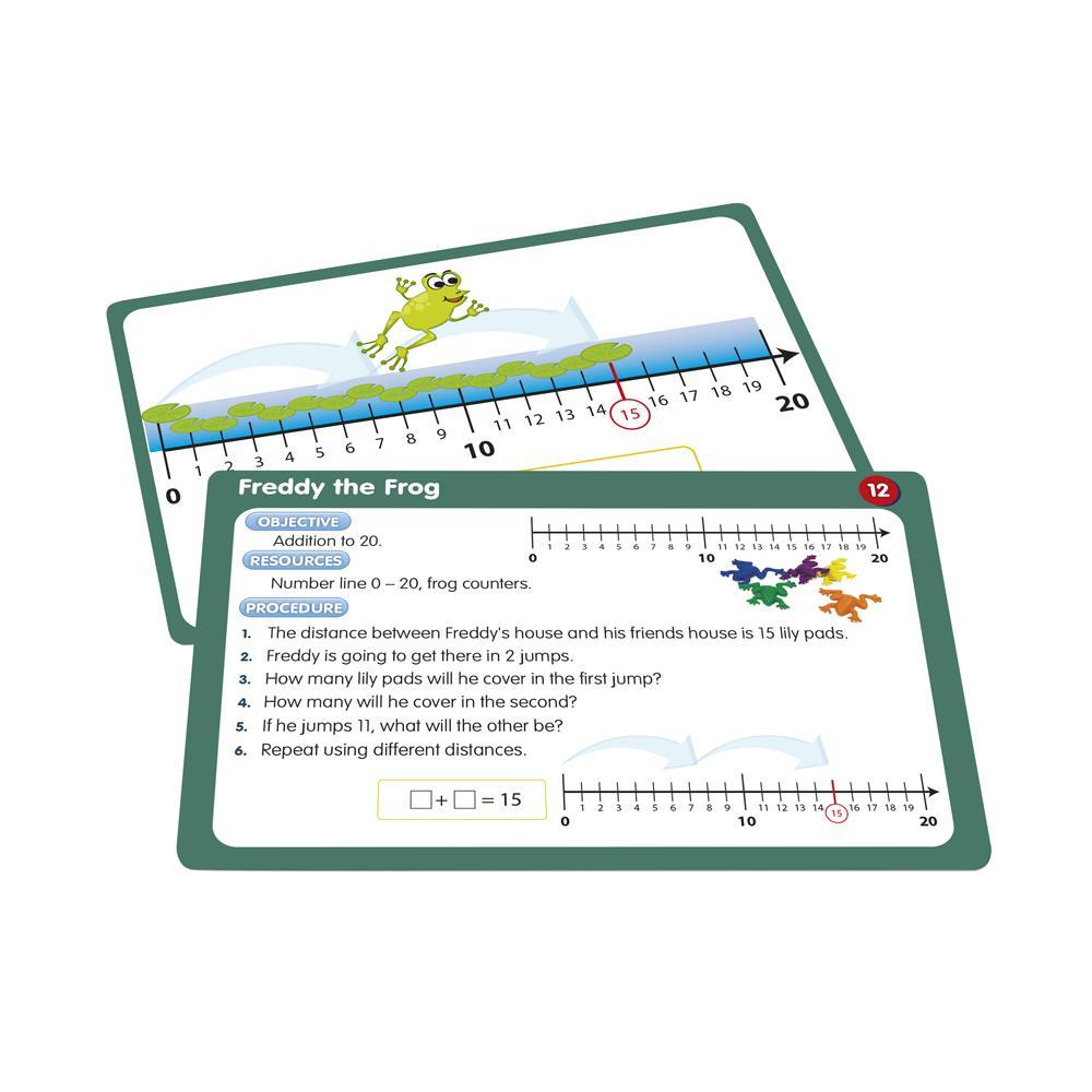 Junior Learning JL325 50 Number Line Activities cards front and back close up