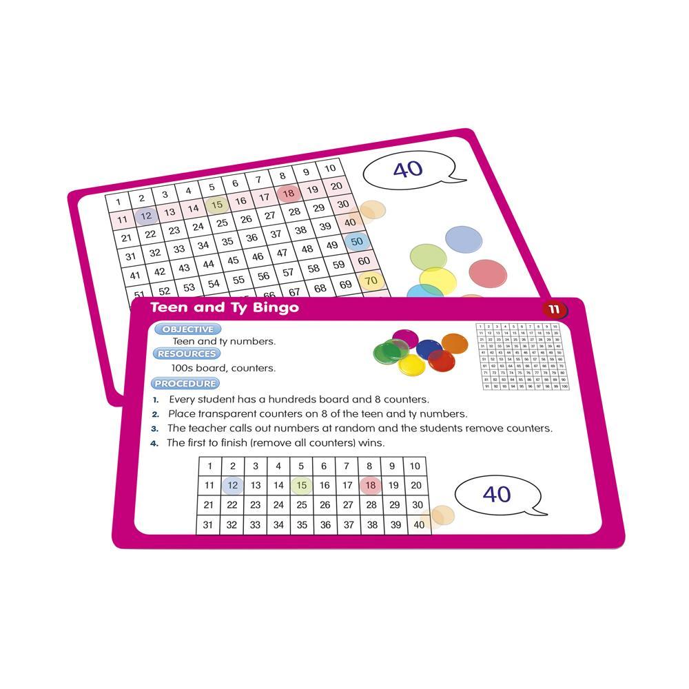 Junior Learning JL328 50 100s Board Activities front and back cards