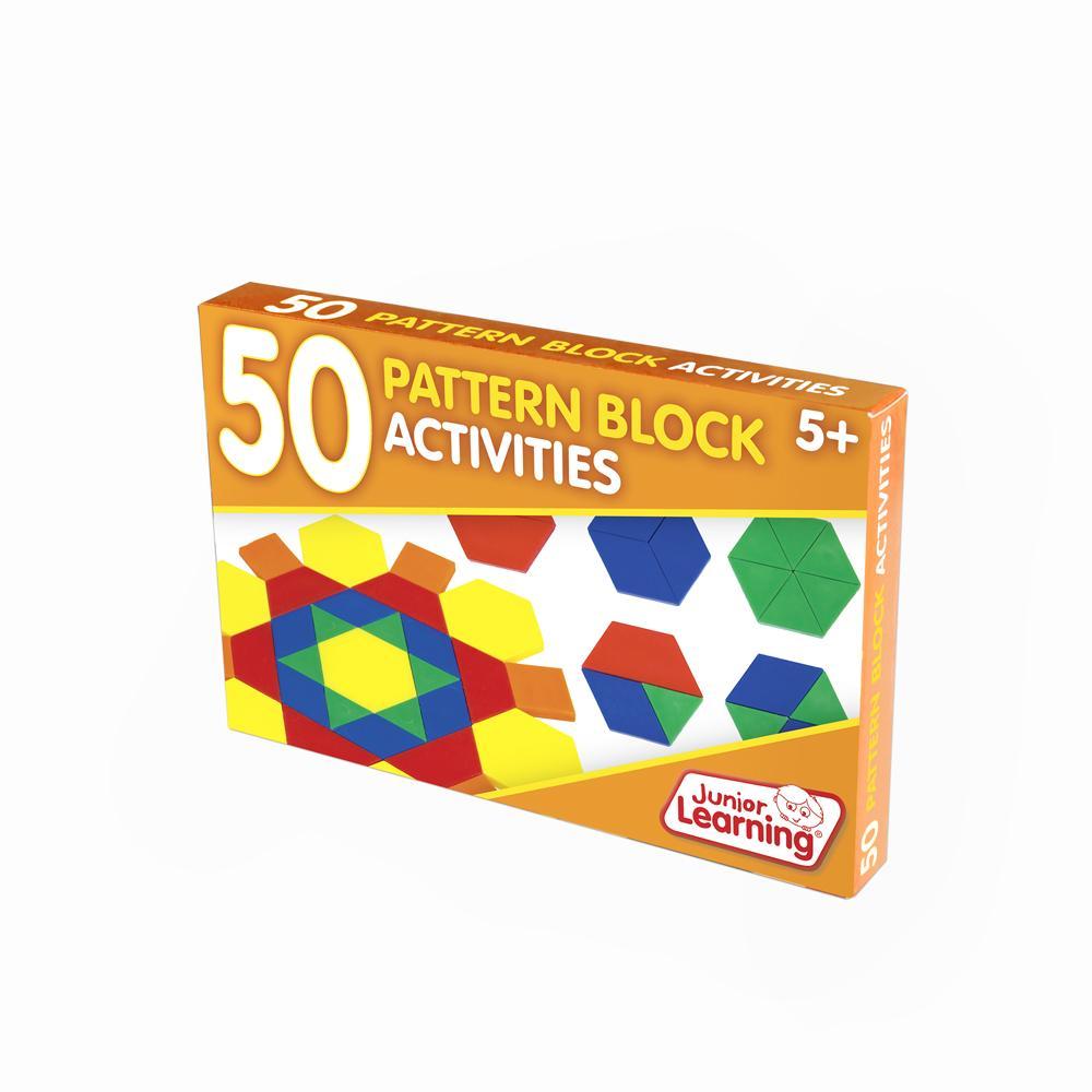 Junior Learning JL329 50 Pattern Block Activities front box angled left