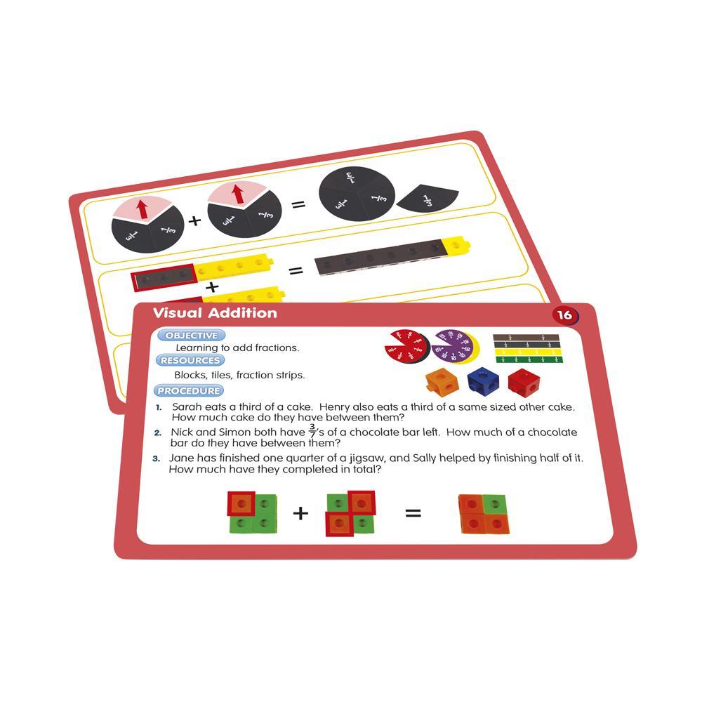Junior Learning JL331 50 Fraction Activities front and back cards close up