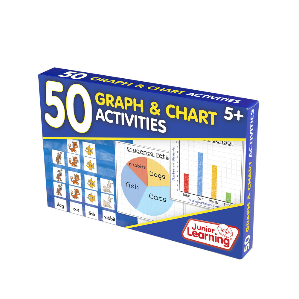 Junior Learning JL334 50 Graph and Chart Activities front box angled left