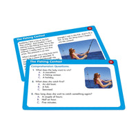 Junior Learning JL355 50 Comprehension Activities front and back cards close up