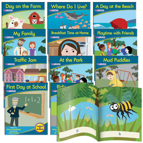 Junior Learning JL380 Letters and Sounds Phase 1 Set 1 Fiction complete book set