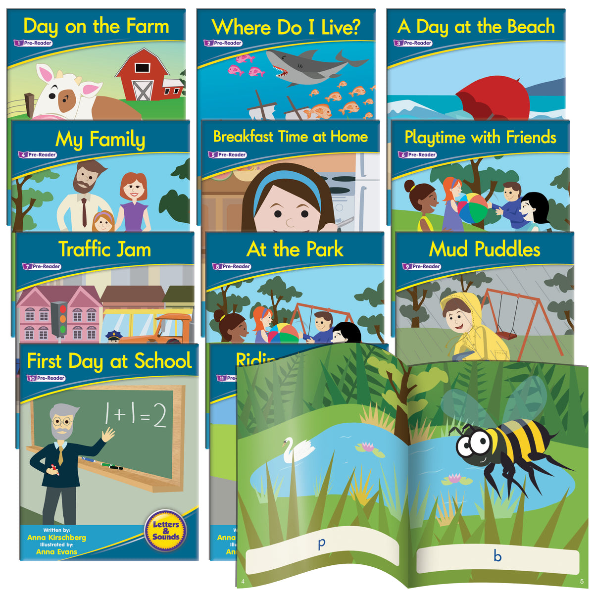 Junior Learning JL955 Letters and Sounds Phase 1 Set 1 Fiction complete books