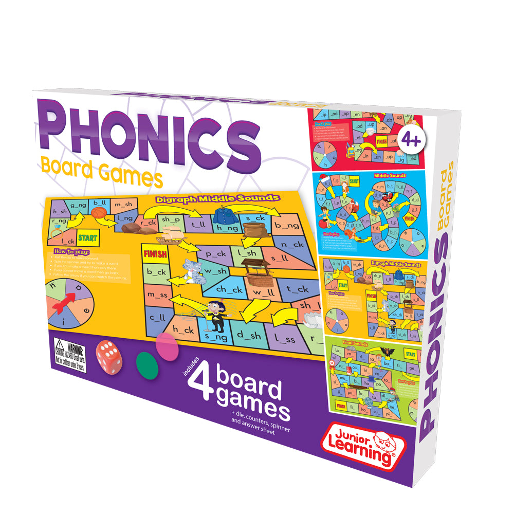 Phonics Board Games: Interactive Learning, Ages 4-5, Pre K - K