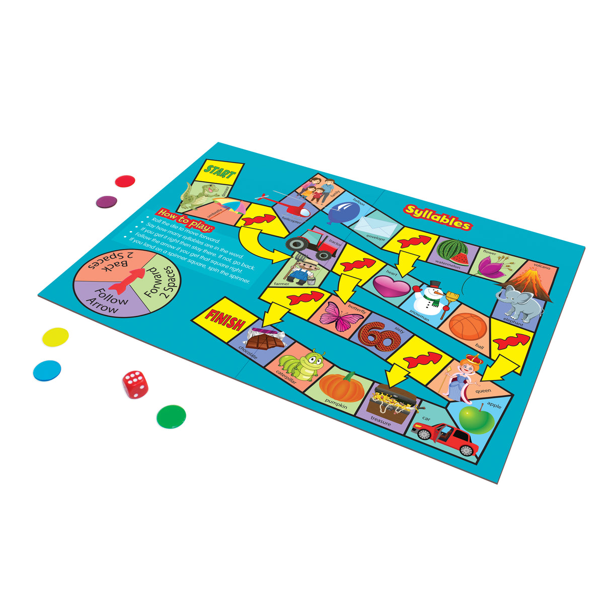 Junior Learning JL423 Spelling Board Games syllables game
