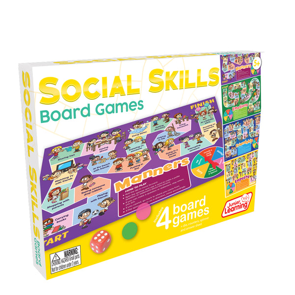 Junior Learning JL426 Social Skills Board Games box angled right