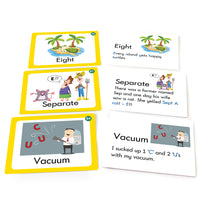 Junior Learning JL472 100 Spelling Mnemonics cards front and back