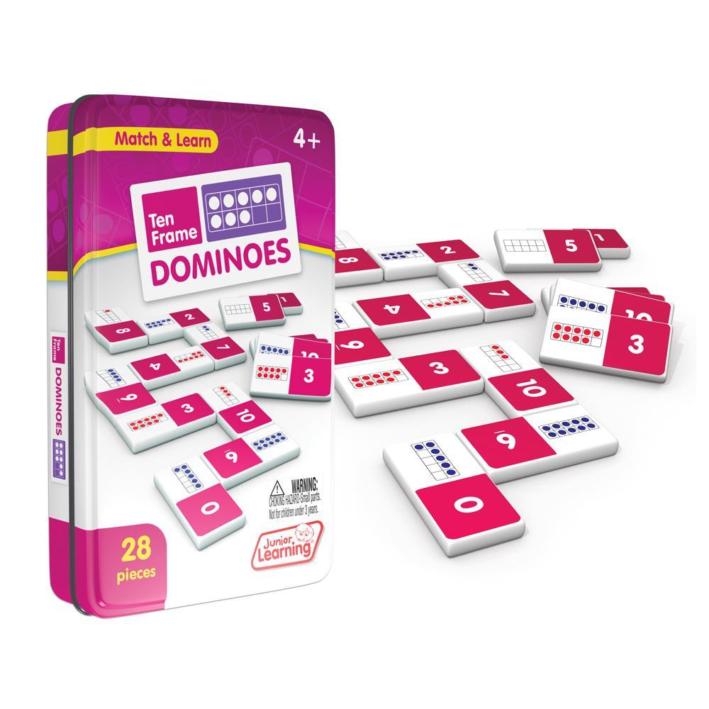Junior Learning JL479 Ten Frame Dominoes tin and pieces