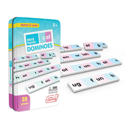 Junior Learning JL480 Word Family Dominoes tin and pieces