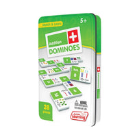 Junior Learning JL481 Match & Learn Addition Dominoes tin faced left