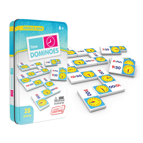 Junior Learning JL486 Time Dominoes tin and pieces