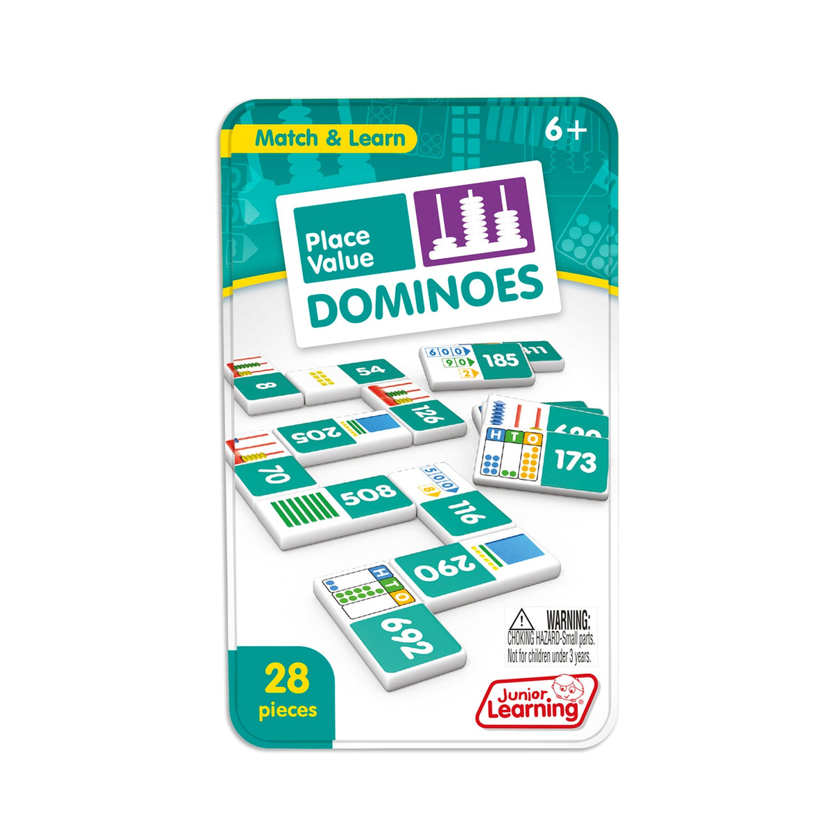 Junior Learning JL489 Place Value Dominoes tin faced front