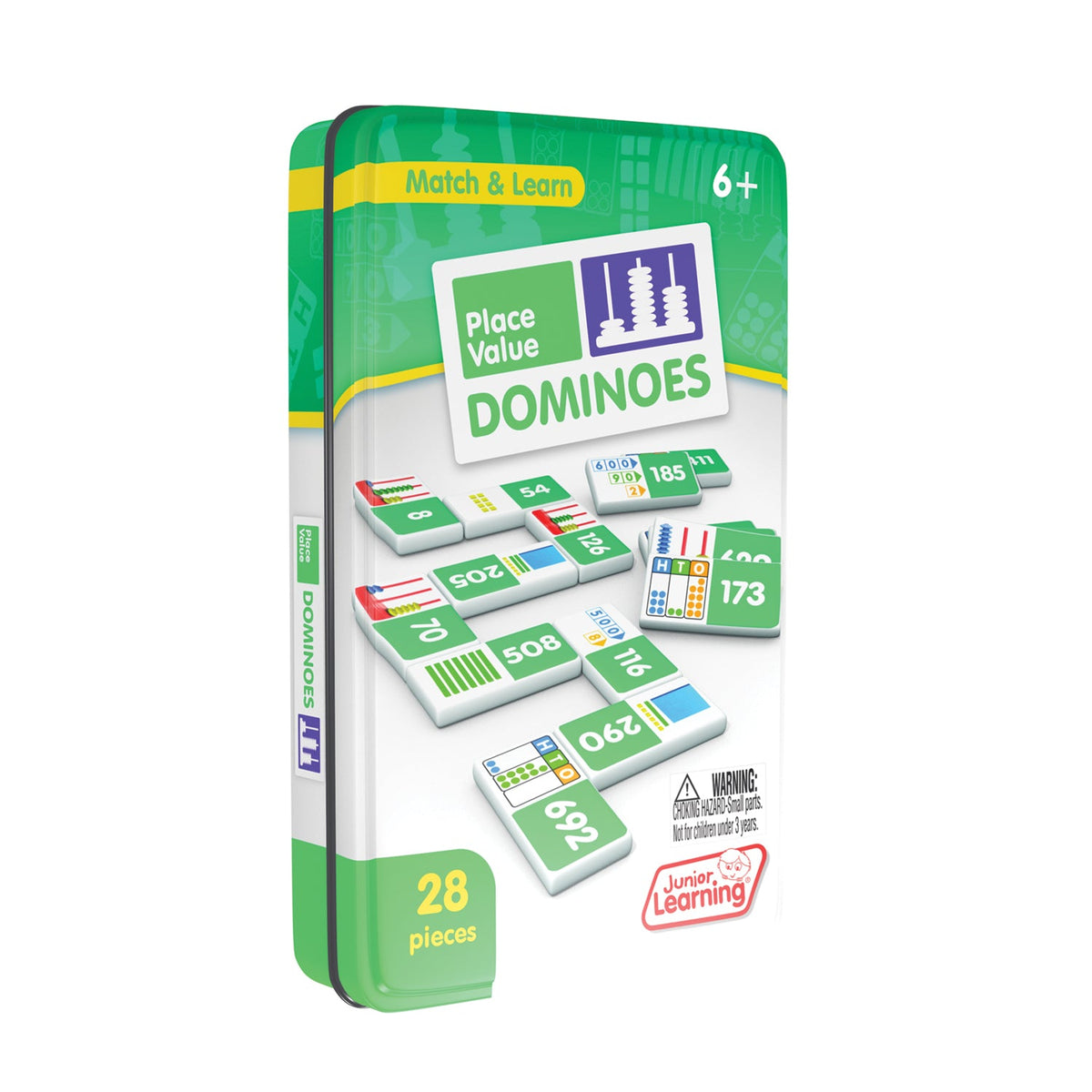 Junior Learning JL489 Place Value Dominoes tin angled right
