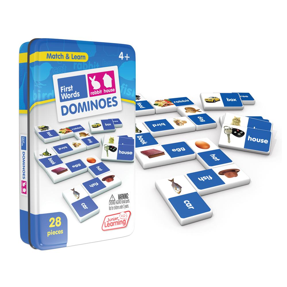 Junior Learning JL491 First Words Dominoes tin and pieces