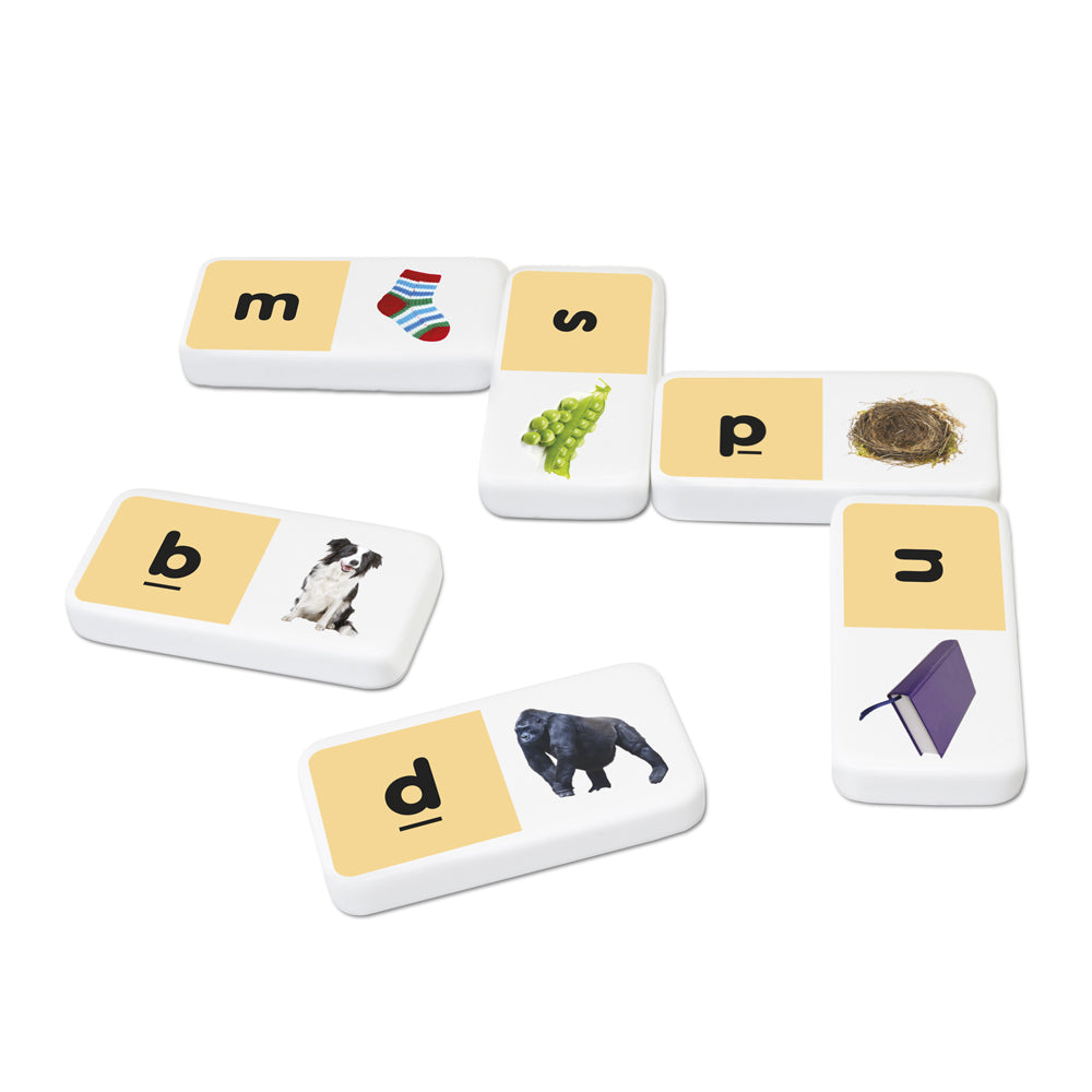 Junior Learning JL492 Beginning Sounds Dominoes pieces close up