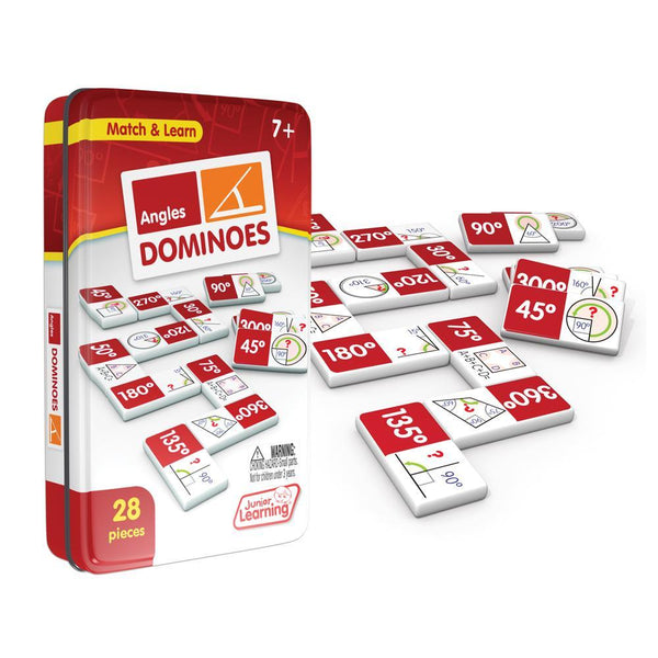 Junior Learning JL496 Match and Learn Angles Dominoes tin and pieces