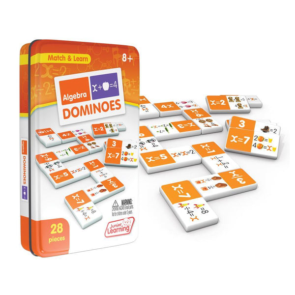 Junior Learning JL497 Algebra Dominoes tin and pieces
