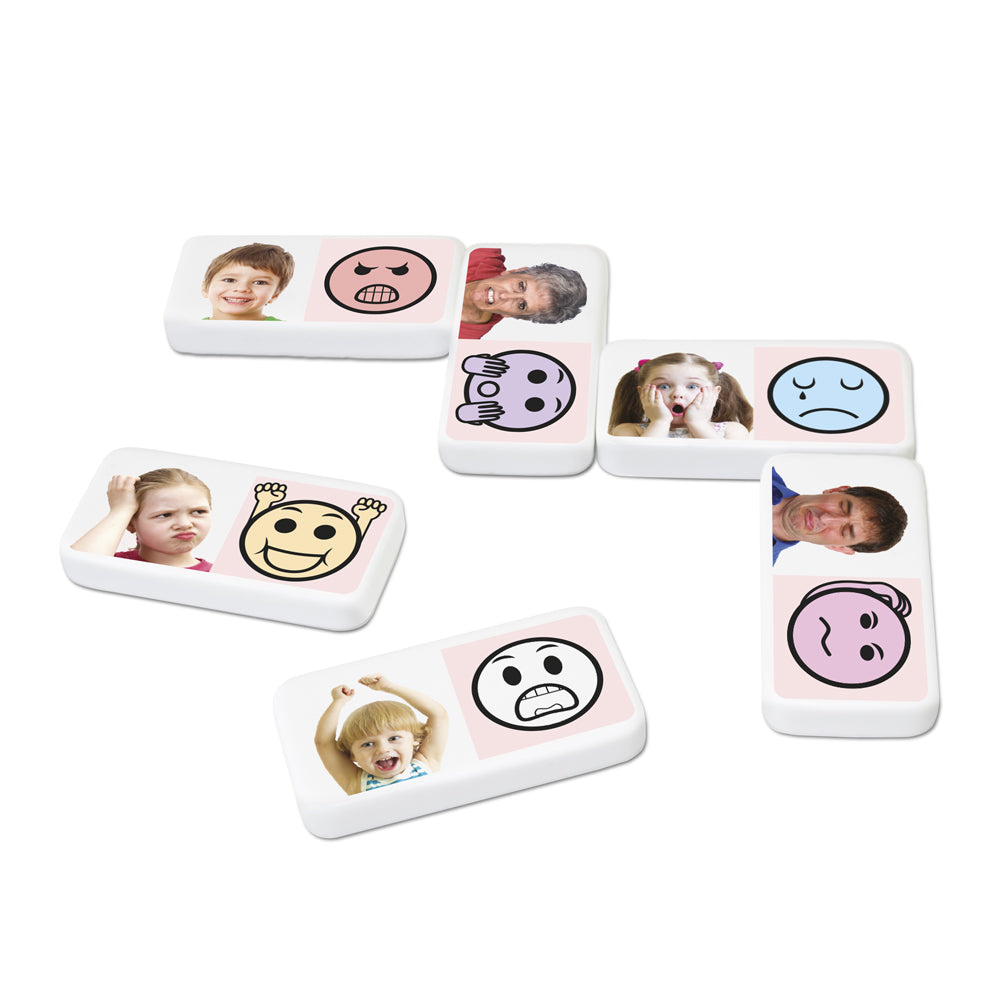 Junior Learning JL498 Emotion Dominoes pieces close up