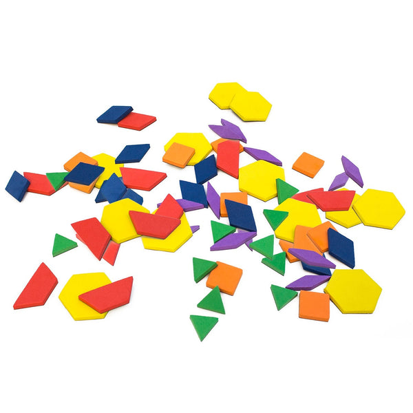Junior Learning JL613 Rainbow Pattern Blocks all pieces mixed