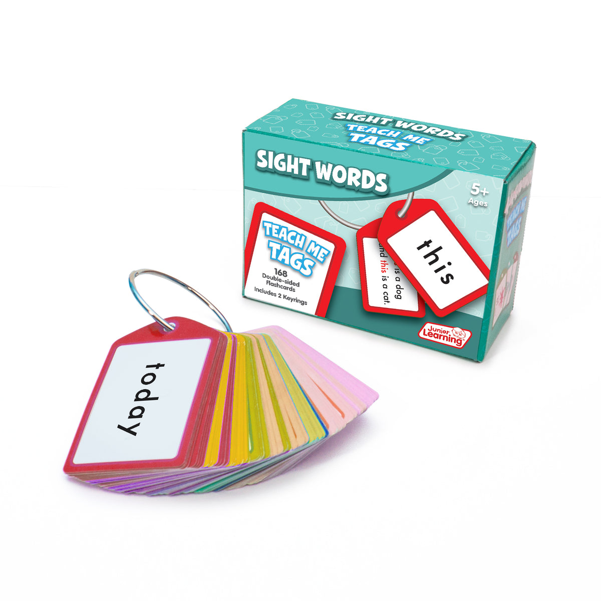 Junior Learning JL629 Sight Words Teach Me Tags box and content