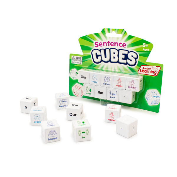 Junior Learning JL644 Sentence Cubes packaging and dice