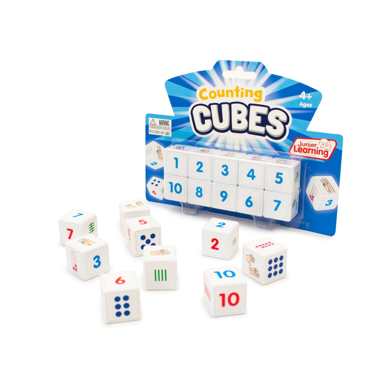 Junior Learning JL645 Counting Cubes packaging and pieces