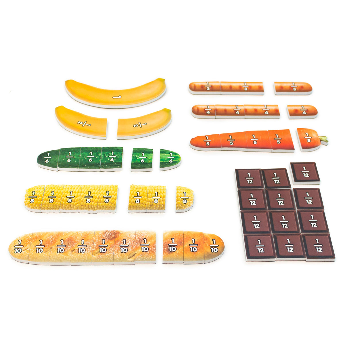 Junior Learning JL646 Food Fraction rectangle pieces