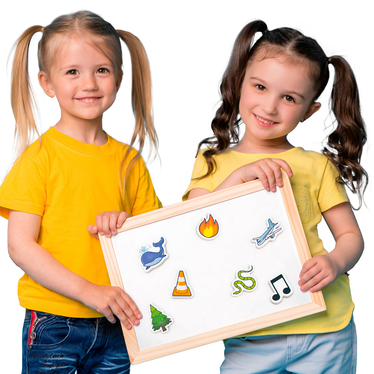 girls playing with Junior Learning JL651 Rainbow Magic-E Objects