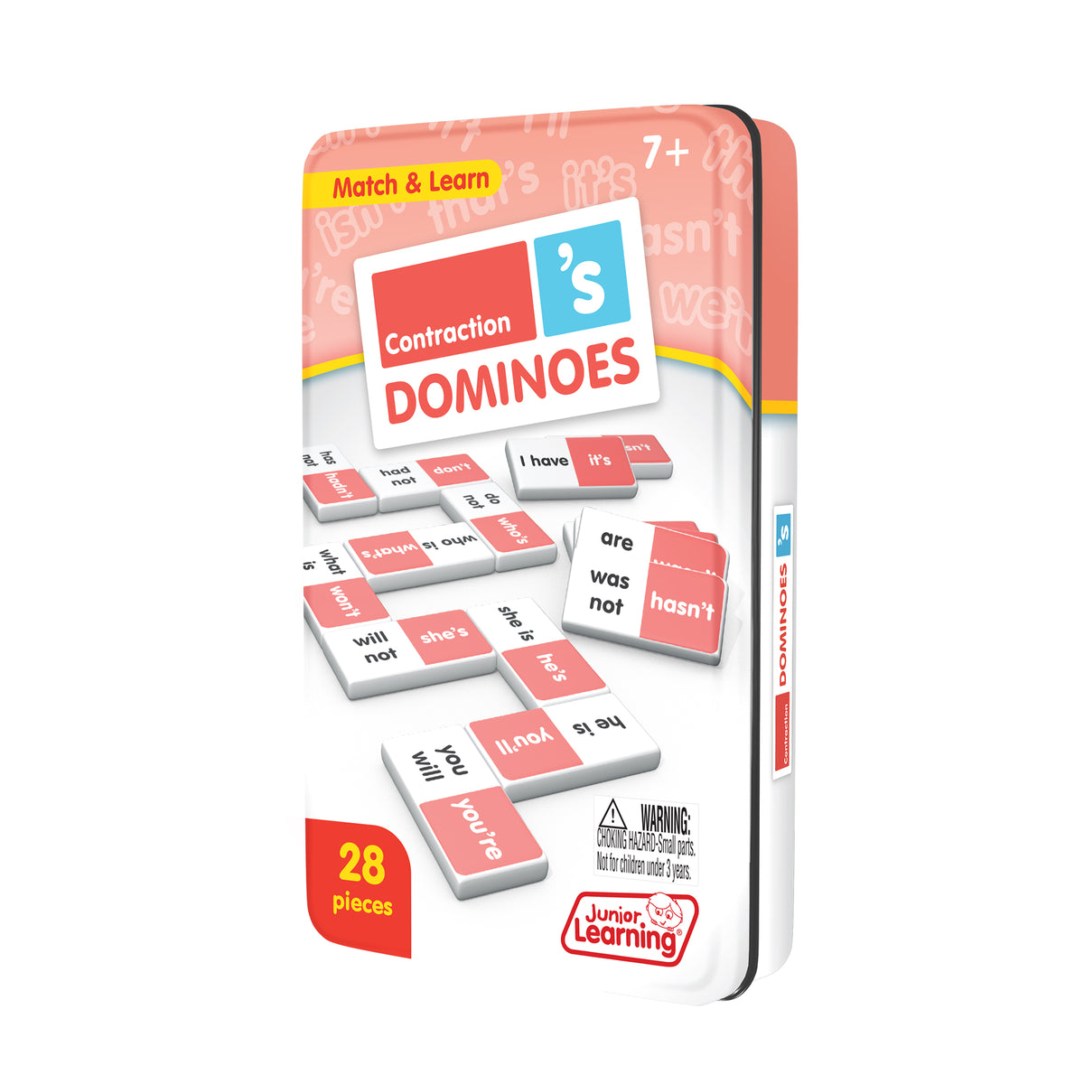 Junior Learning JL664 Contraction Dominoes tin angled left
