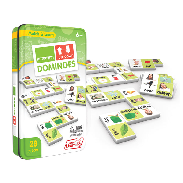Junior Learning JL666 Match and Learn Antonyms Dominoes tin and pieces