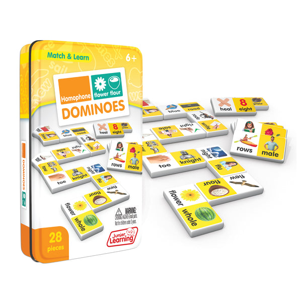 Junior Learning JL667 Homophone Dominoes tin and pieces