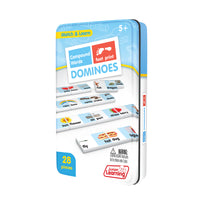 Junior Learning JL668 Compound Words Dominoes tin angled left