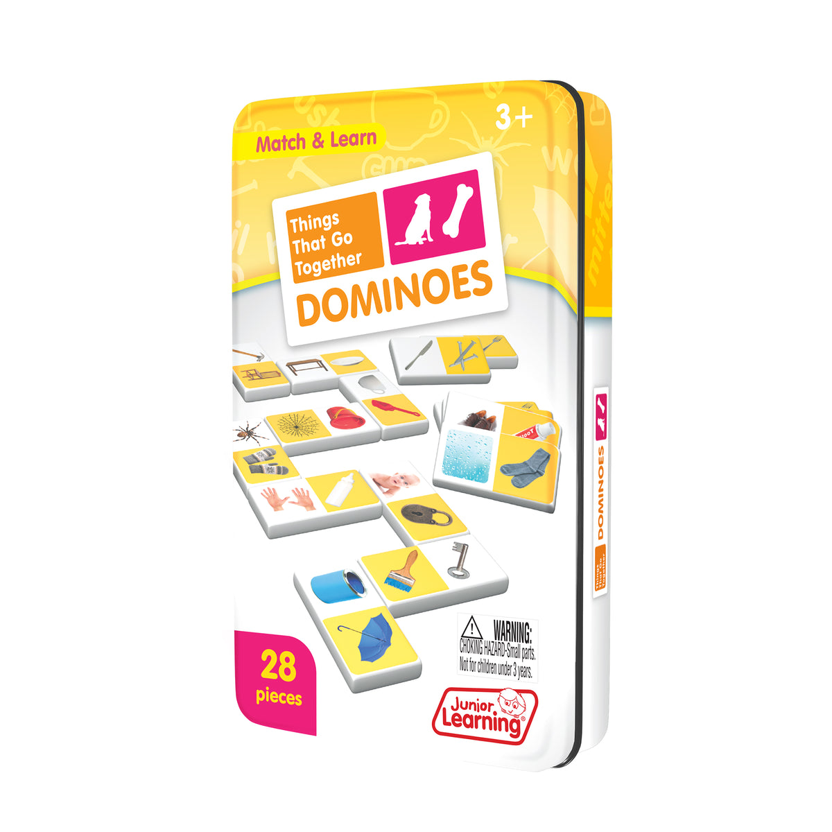 Junior Learning JL672 Things That Go Together Dominoes tin angled left