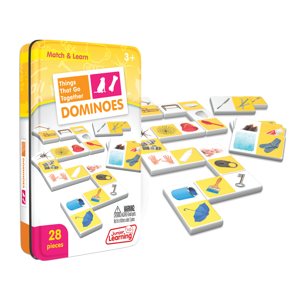 Junior Learning JL672 Things That Go Together Dominoes tin and pieces